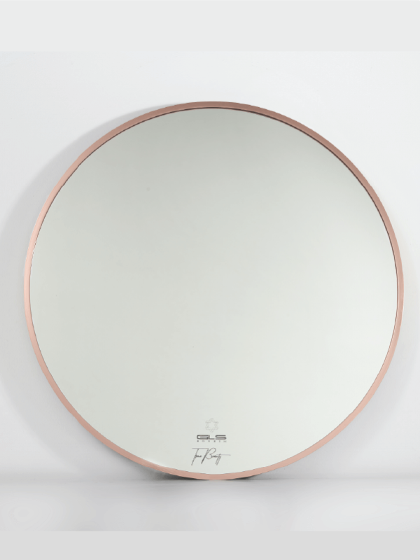 F14C80 - Gương Tròn Viền Nhôm Màu Champagne