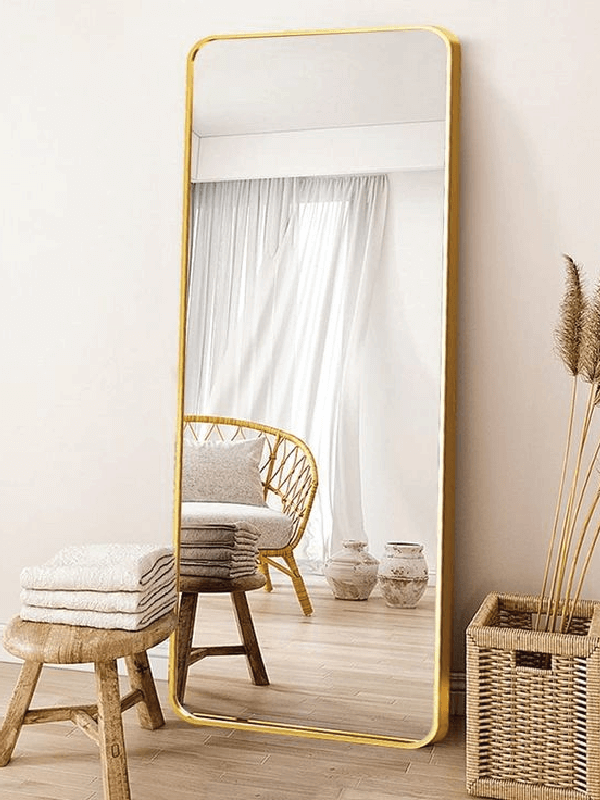 F12R70 - Gương Body Viền Nhôm Màu Vàng Gold